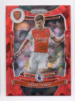 2021-22 Panini Prizm English Premier League Prizms Red Ice #197 Kieran Tierney (15-R14-ARSENAL)