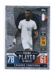 2021-22 Topps Match Attax Young Player to Watch #YP12 Eduardo Camavinga (15-B6-REALMADRID)