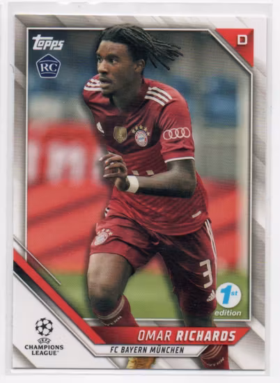 2021-22 Topps UEFA Champions League 1st Edition #184 Omar Richards (15-Q10-BAYERNMUNCHEN)