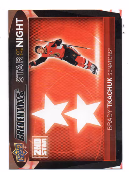 2021-22 Upper Deck Credentials 2nd Star of the Night #2S6 Brady Tkachuk (10-C15-SENATORS)