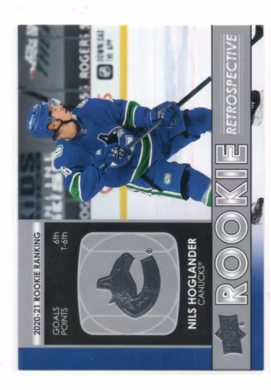 2021-22 Upper Deck Rookie Retrospective #RR9 Nils Hoglander (10-R1-CANUCKS)