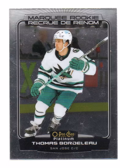 2022-23 O-Pee-Chee Platinum #227 Thomas Bordeleau RC (10-B6-SHARKS)