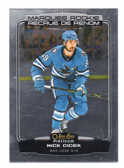 2022-23 O-Pee-Chee Platinum #274 Nick Cicek RC (10-B6-SHARKS)