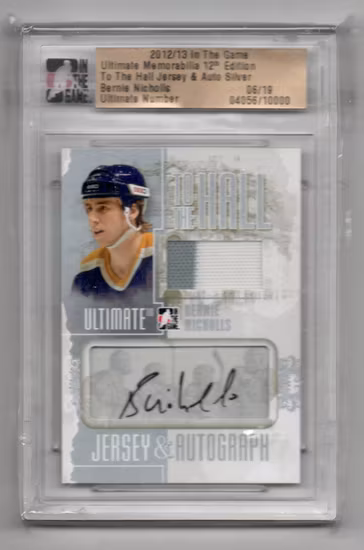 2012-13 ITG Ultimate Memorabilia To the Hall Autograph Jerseys #22 Bernie Nicholls (400-SLABBED-NHLKINGS)