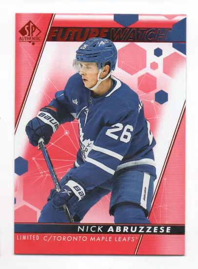 2022-23 SP Authentic Limited Red #127 Nick Abruzzese FW (10-C7-MAPLELEAFS)