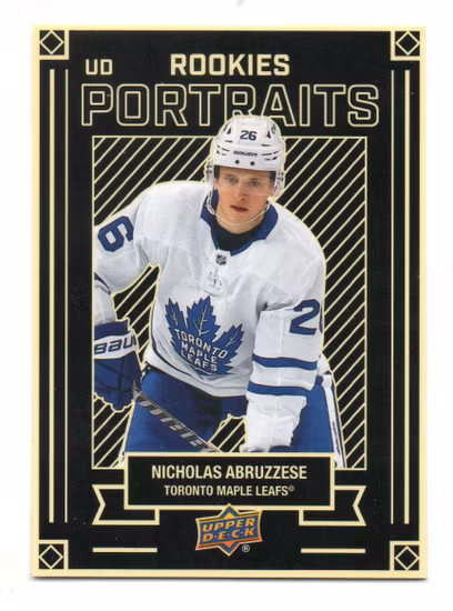 2022-23 Upper Deck UD Portraits #P41 Nick Abruzzese (10-Q15-MAPLELEAFS)