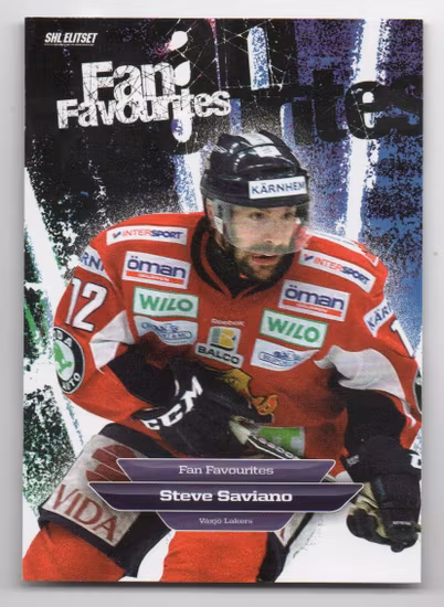2011-12 Swedish SHL Elitset Fan Favourites #12 Steve Saviano (10-S12-VÄXJÖ)
