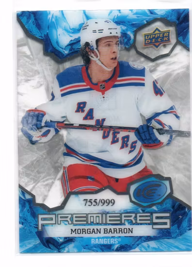 2021-22 Upper Deck Ice #189 Morgan Barron RC (25-S14-RANGERS)