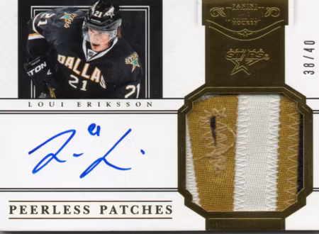 2011-12 Dominion Peerless Patches Autographs #24 Loui Eriksson (500-T5-NHLSTARS)