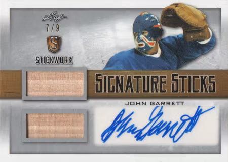 2017-18 Leaf Stickwork Signature Sticks Silver #SSTJG1 John Garrett (400-T5-NORDIQUES)