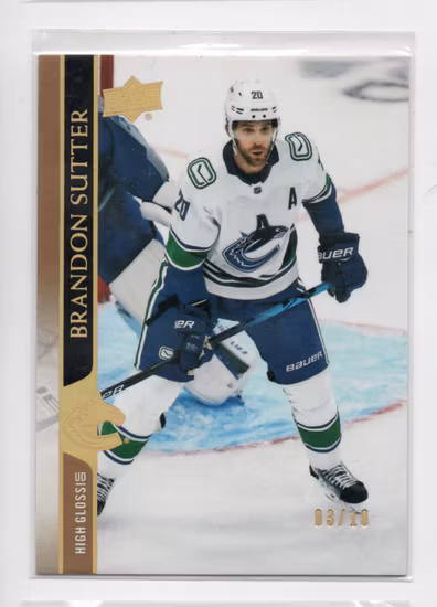 2020-21 Upper Deck High Gloss #638 Brandon Sutter (100-T10-CANUCKS)
