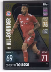 2021-22 Topps Match Attax UEFA Champions League #164 Corentin Tolisso (10-T7-BAYERNMUNCHEN)