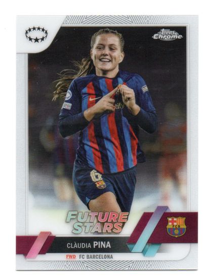 2022-23 Topps Chrome Sapphire UEFA Women's Champions League #7 Claudia Pina FS (10-T3-BARCELONA)