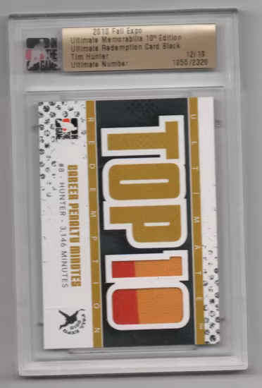 2009-10 ITG Ultimate Memorabilia Fall Expo Top Ten Career Penalty Minutes Black #8 Tim Hunter (300-HIGHEND-FLAMES)