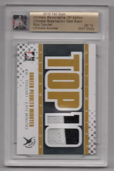 2009-10 ITG Ultimate Memorabilia Fall Expo Top Ten Career Penalty Minutes Black #10 Rick Tocchet (300-HIGHEND-FLYERS)