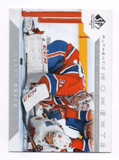 2018-19 SP Authentic #114 Carey Price AM (10-T13-CANADIENS)