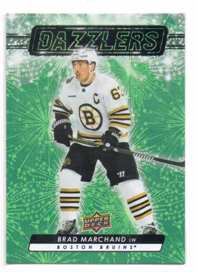 2023-24 Upper Deck Dazzlers Green #DZ101 Brad Marchand (15-T12-BRUINS)