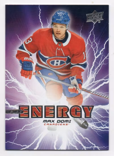 2019-20 Upper Deck Pure Energy #PE6 Max Domi (10-T13-CANADIENS)