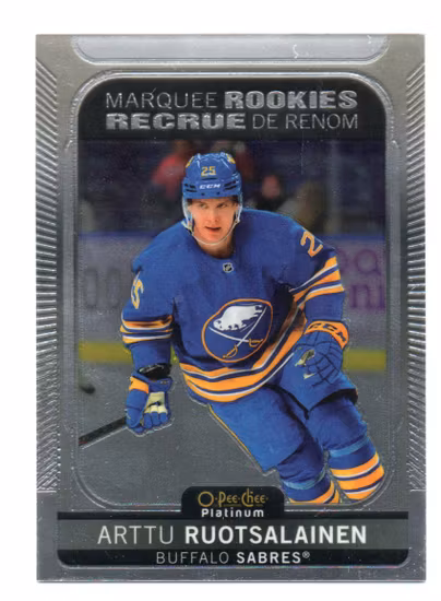 2021-22 O-Pee-Chee Platinum #219 Arttu Ruotsalainen RC (10-T12-SABRES)