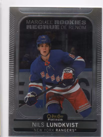 2021-22 O-Pee-Chee Platinum #266 Nils Lundkvist RC (10-T12-RANGERS)