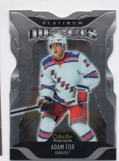 2021-22 O-Pee-Chee Platinum Platinum Die Cuts #DC13 Adam Fox (10-T12-RANGERS)