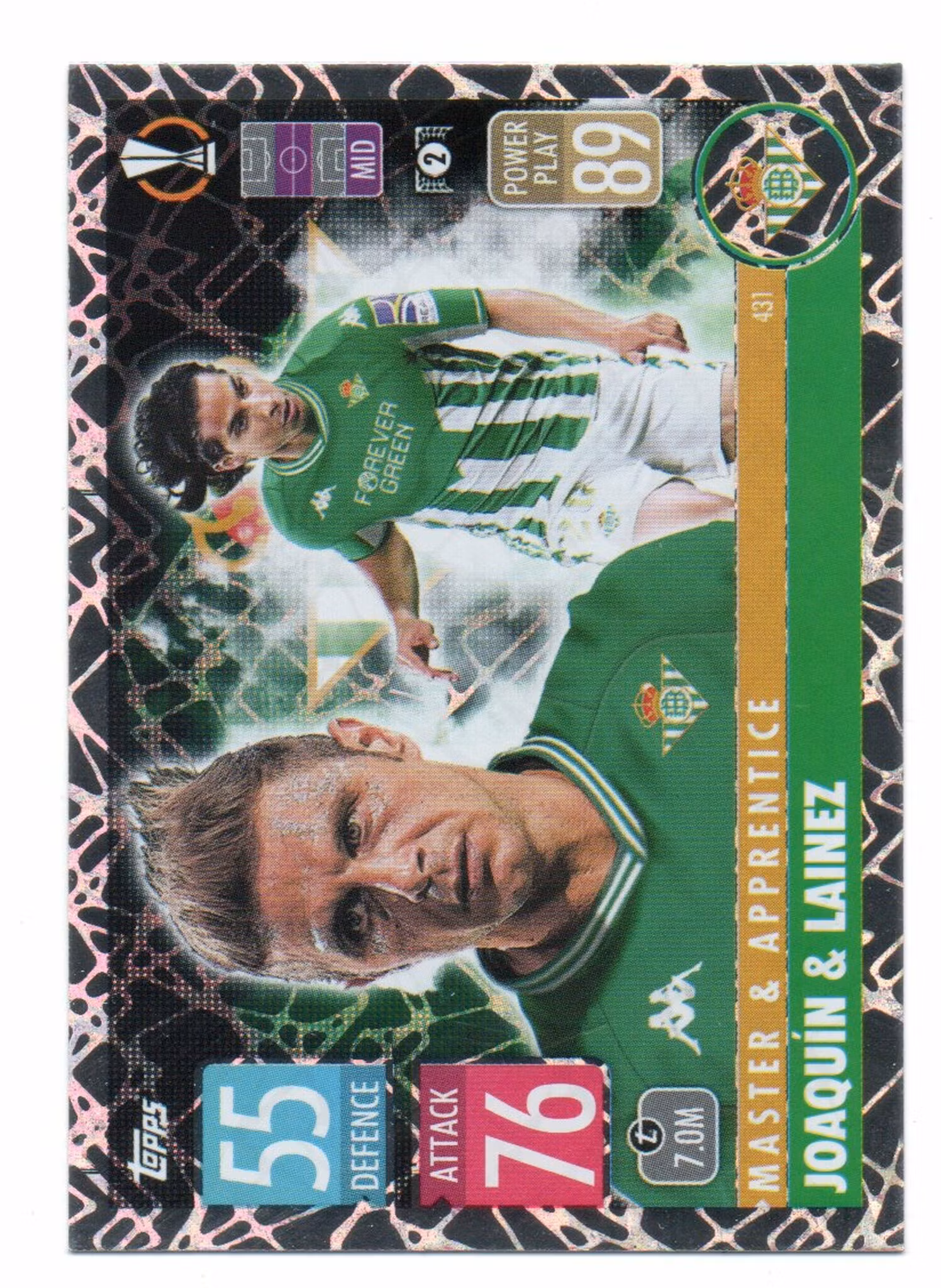 2021-22 Topps Match Attax UCL Master & Apprentice #431 Joaquin Diego Lainez (10-T11-REALBETIS)