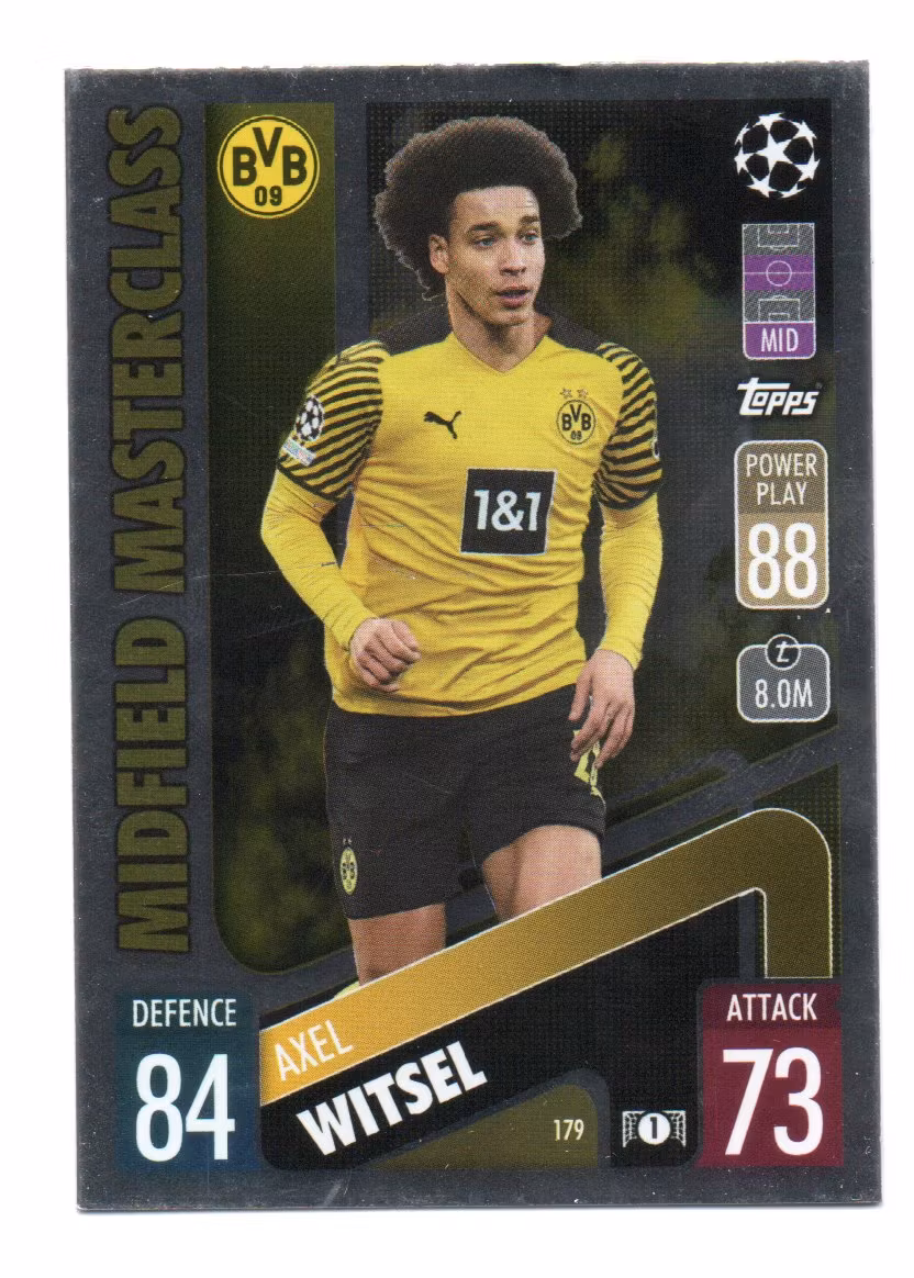 2021-22 Topps Match Attax UEFA Champions League Midfield Masterclass #179 Axel Witsel (10-T11-DORTMUND)