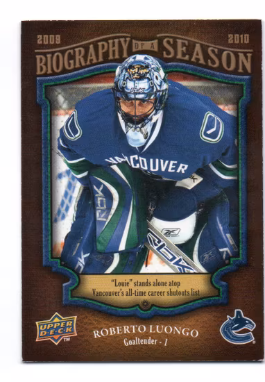 2009-10 Upper Deck Biography of a Season #BOS9 Roberto Luongo (10-U1-CANUCKS)