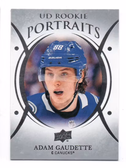 2018-19 Upper Deck UD Portraits #P45 Adam Gaudette (10-U1-CANUCKS)