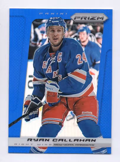 2013-14 Panini Prizm Prizms Blue #62 Ryan Callahan (15-U10-RANGERS)