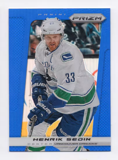 2013-14 Panini Prizm Prizms Blue #191 Henrik Sedin (30-U8-CANUCKS) (2)