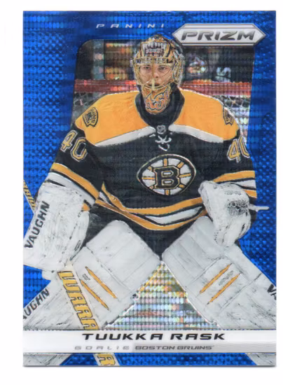 2013-14 Panini Prizm Prizms Blue Pulsar #4 Tuukka Rask (25-U7-BRUINS)