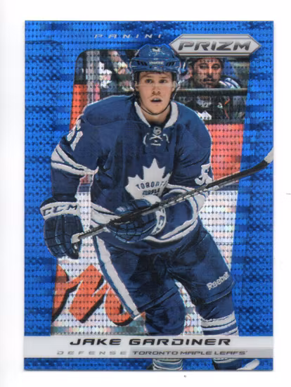 2013-14 Panini Prizm Prizms Blue Pulsar #102 Jake Gardiner (12-U7-MAPLELEAFS) (3)