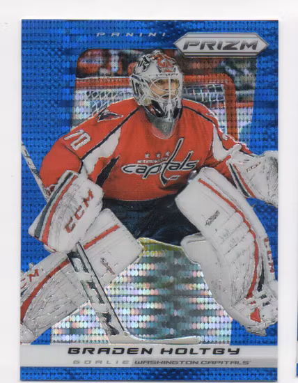 2013-14 Panini Prizm Prizms Blue Pulsar #105 Braden Holtby (30-U9-CAPITALS)