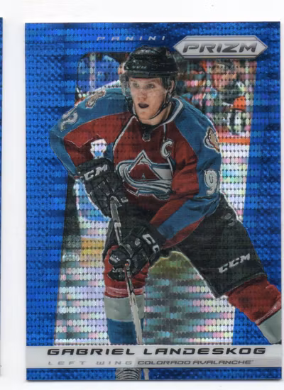 2013-14 Panini Prizm Prizms Blue Pulsar #129 Gabriel Landeskog (25-U7-AVALANCHE)