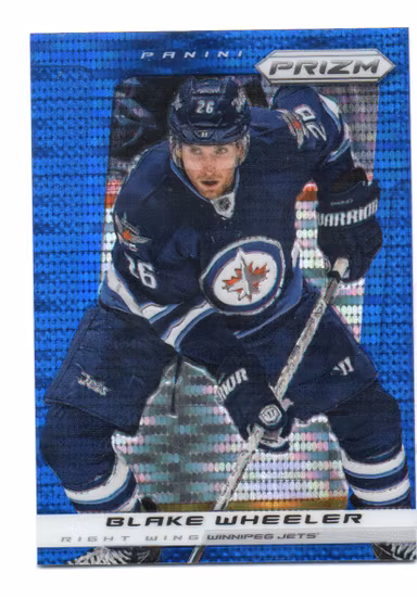 2013-14 Panini Prizm Prizms Blue Pulsar #199 Blake Wheeler (20-U7-NHLJETS) (2)