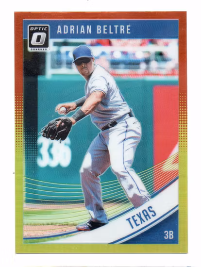 2018 Donruss Optic Red and Yellow #148 Adrian Beltre (15-U4-MLBRANGERS)