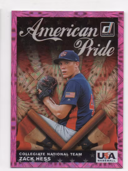 2019 Donruss American Pride Pink Firework #23 Zack Hess (20-U3-USA)