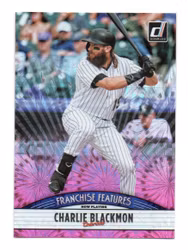 2019 Donruss Franchise Features Pink Firework #18 Charlie Blackmon Leody Taveras (20-U3-MLBROCKIES)