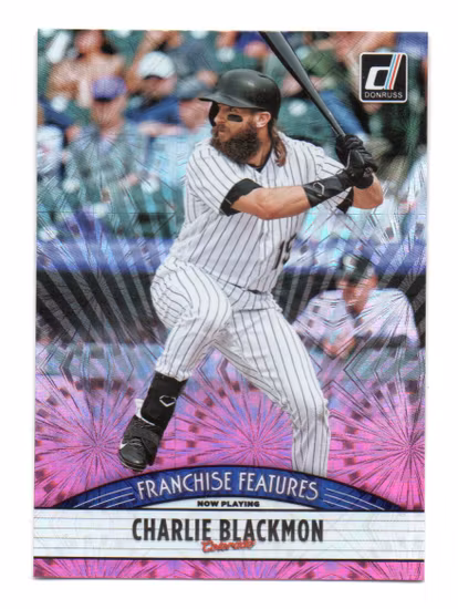 2019 Donruss Franchise Features Pink Firework #18 Charlie Blackmon Leody Taveras (20-U3-MLBROCKIES)