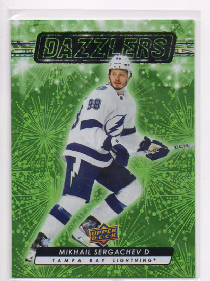2023-24 Upper Deck Dazzlers Green #DZ82 Mikhail Sergachev (15-U2-LIGHTNING)