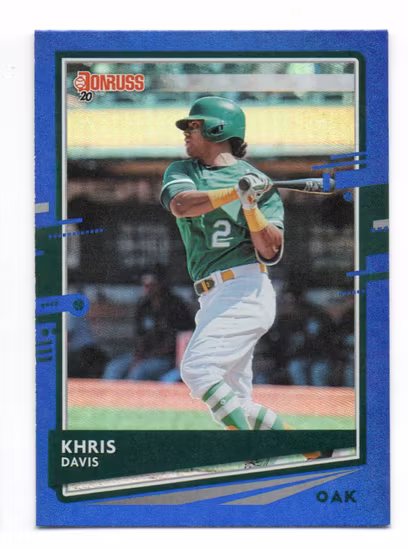 2020 Donruss Holo Blue #88 Khris Davis (12-U3-MLBATHLETICS)