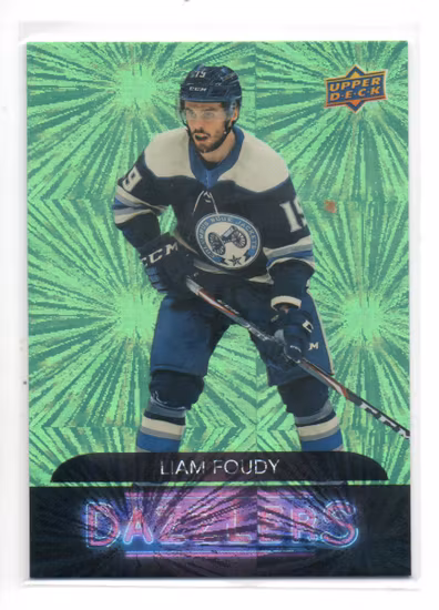 2020-21 Upper Deck Dazzlers Green #DZ63 Liam Foudy (10-U2-BLUEJACKETS)
