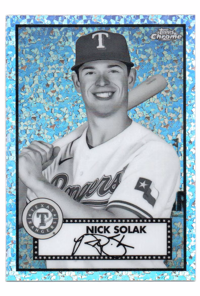 2021 Topps Chrome Platinum Anniversary Black and White Mini Diamond Refractors #295 Nick Solak (15-U5-MLBRANGERS)