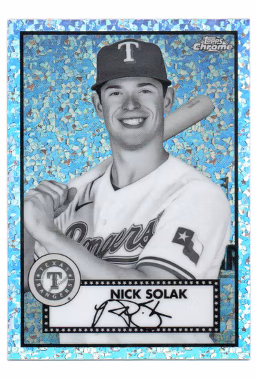 2021 Topps Chrome Platinum Anniversary Black and White Mini Diamond Refractors #295 Nick Solak (15-U5-MLBRANGERS)