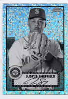 2021 Topps Chrome Platinum Anniversary Black and White Mini Diamond Refractors #475 Justus Sheffield (20-U5-MLBMARINERS)