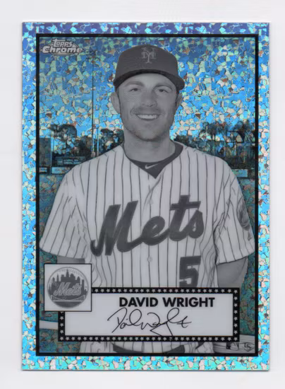 2021 Topps Chrome Platinum Anniversary Black and White Mini Diamond Refractors #518 David Wright (15-U5-MLBMETS)