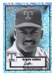 2021 Topps Chrome Platinum Anniversary Black and White Mini Diamond Refractors #567 Ruben Sierra (20-U5-MLBRANGERS)