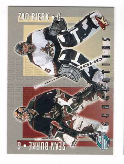 2003-04 Pacific Supreme Generations #7 Sean Burke Zac Bierk (15-V5-COYOTES)