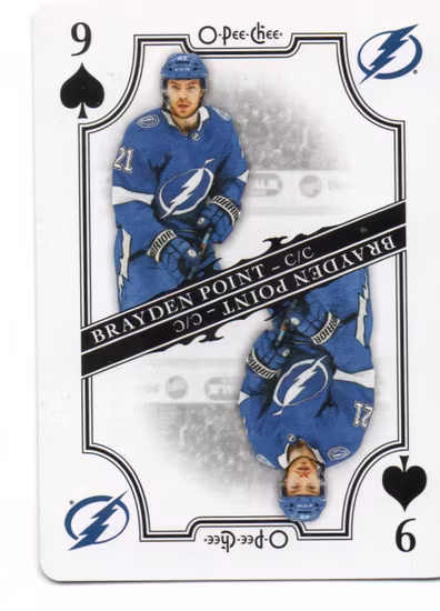 2019-20 O-Pee-Chee Playing Cards #9S Brayden Point (20-U15-LIGHTNING)